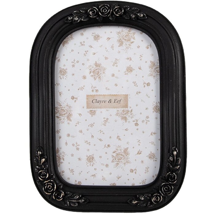 Clayre & Eef 2F1159 Bilderrahmen Schwarz 14x2x19 cm für 10x15 cm Foto