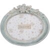 Clayre & Eef Bilderrahmen Oval 13x18 cm Grün Vintage Kunststoff Glas