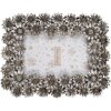 Clayre & Eef Bilderrahmen 10x15 cm Silberfarbig Retro Blumen Design