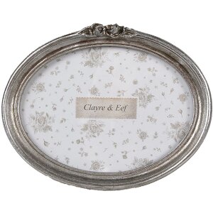 Clayre & Eef 2F1175 Fotorahmen Silberfarbig Oval...