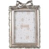 Clayre & Eef 2F1178 Fotorahmen Silberfarbig 14x3x21 cm 10x15 cm Romantisch