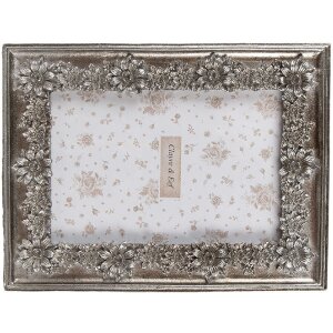 Clayre & Eef 2F1181 Fotorahmen Silber 15x2x20 cm 10x15 cm Vintage-Design