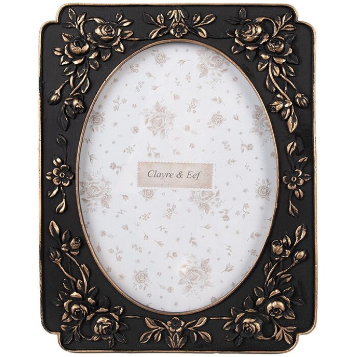 Clayre & Eef 2F1184 Fotorahmen Schwarz Vintage 13x18 cm 17x2x22 cm