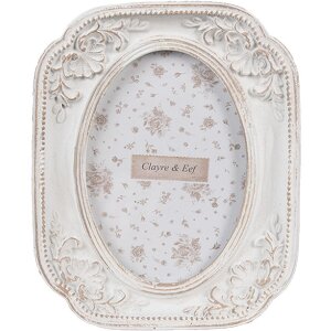 Clayre & Eef 2F1187 Fotorahmen Weiß 10x2x12 cm 6x9 cm Shabby Chic