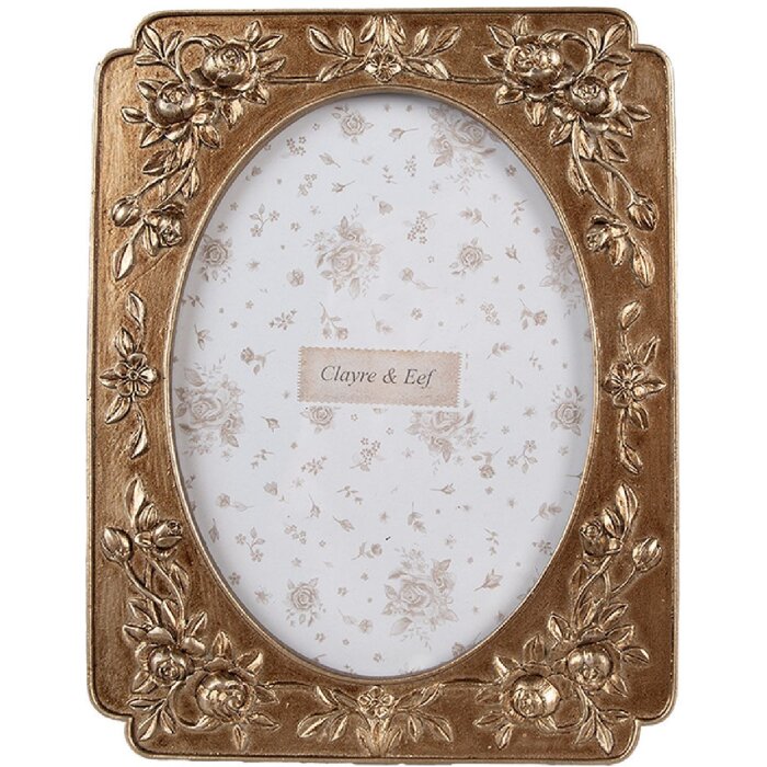 Clayre & Eef 2F1189 Fotorahmen Goldfarbig 14x2x19 cm für 10x15 cm Fotos