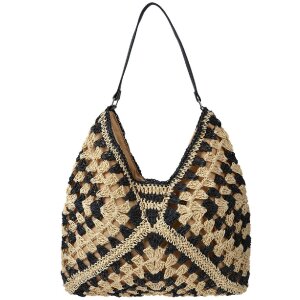 Juleeze JZBG0297 Strandtasche Beige Schwarz 38x40 cm Boho...