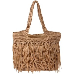 Juleeze Strandtasche 42x42 cm Braun Boho Design mit...