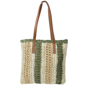 Juleeze Strandtasche 36x40 cm Beige Grün Boho...