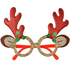 Clayre & Eef 65676 Brille mit Geweih Rot Gold 19x3x15...