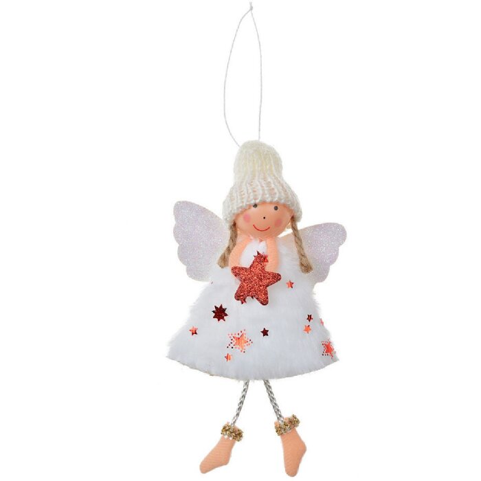 Clayre & Eef 65680W Dekoration Hänger Engel 8x3x15 cm Weiß