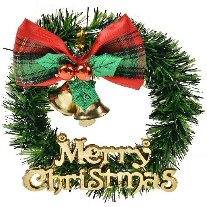 Clayre & Eef 65775 Dekokranz Weihnachten Grün Gold Ø 8x2 cm