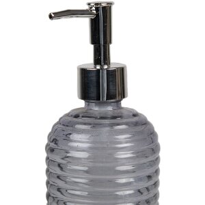 Clayre & Eef Seifenspender Schwarz Ø 8x19 cm 400 ml Glas Badezimmer Accessoire