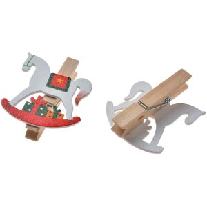 Clayre & Eef 65637 Clemă cu set cal balansoar 6 4x1x4 cm