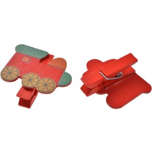 Clayre & Eef 65638 Klammer mit Lokomotive Set 8 4x1x3 cm