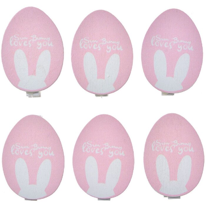 Clayre & Eef 65642 Klammer mit Ei Set 6 3x1x5 cm