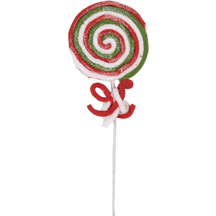 Clayre & Eef 65855 Weihnachtsdekoration Lollipop 10x1x42 cm Rot Weiß Grün