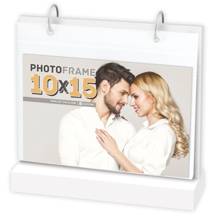 ZEP Holz-Bilderrahmen Limerick quer 12 Fotos 10x15 cm Einstecktaschen Weiß