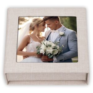 ZEP USB Box Modena Leinen beige 11x11x3 cm mit...