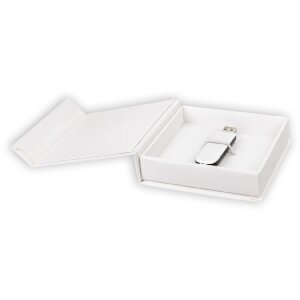 ZEP USB Box Alba Alb Foto decupaj 9x9 cm 11x11x3 cm fără stick USB