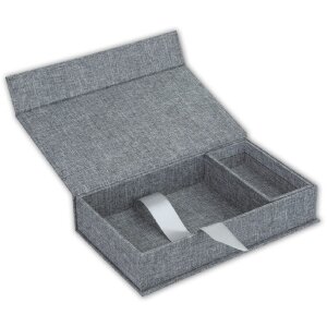 ZEP USB cutie foto Lodi gri lenjerie 23x12.5x5 cm fără...