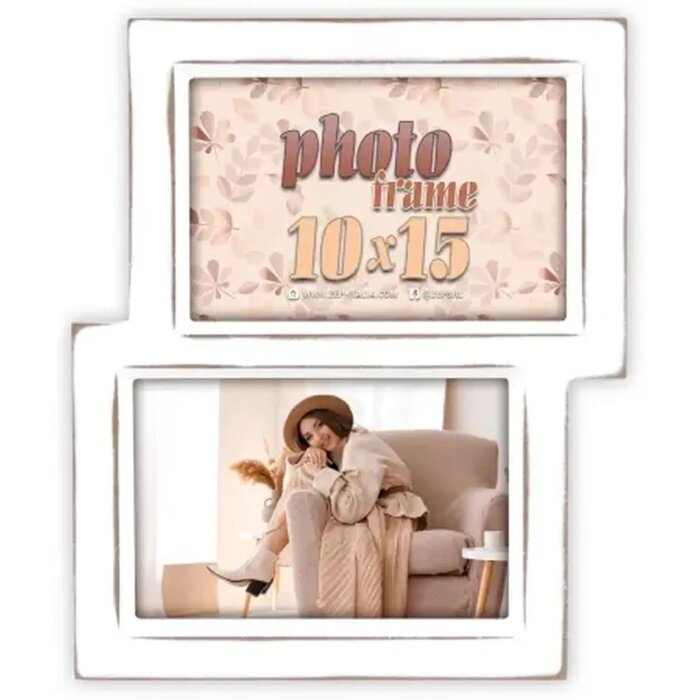 ZEP Cadru din lemn Kepler 2Q 2 fotografii 10x15 cm Alb