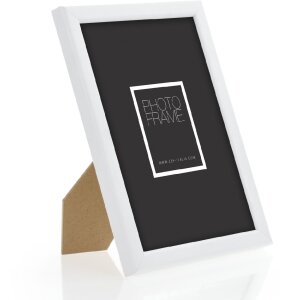 ZEP Holzrahmen Aosta Weiß 15x20 cm mit Aufsteller und Wandaufhängung