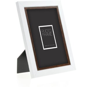ZEP Holz-Fotorahmen Caen 10x15 cm Weiß Braun zweifarbig zum Stellen oder Hängen