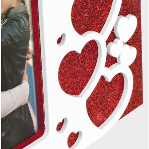 ZEP Holz Fotorahmen Rosalia 10x15 cm Herz Glitter Aufsteller
