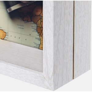 ZEP cutie de bani din sticlă de lemn Patrick Alb 17x21x6,5 cm