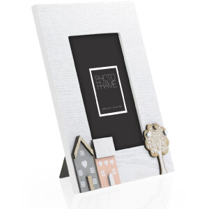 ZEP ramă portret din lemn Riviera 10x15 cm vintage alb cu detalii din lemn