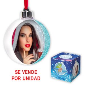 ZEP Weihnachtskugel mit Foto 7,5x7,5 cm Blau zum Hängen