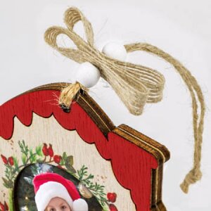 ZEP Koda A Holzdeko mit Bild 6x6cm zum Hängen Weihnachten