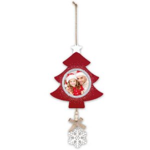 ZEP Ludwig B Holzdeko mit Bild 7x7 cm Rot zum Hängen