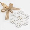 ZEP Karl A Holzdeko mit Bild 7x7 cm Anhänger Schneeflocke Weiß