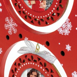 ZEP LK284 Helga Holz-Bilderrahmen Rot 21x5x28 cm für 2 Fotos 6x6 cm