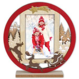 ZEP Cadru de Crăciun Heidi lemn roșu 10x15 cm design de iarnă