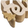 ZEP VP86ES Kevin ES Holz Weihnachtsdekoration 40x2,5x8,5 cm Natur Gold