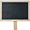 Clayre & Eef 65647 Klammer Kreidetafel Schwarz Braun 8x2x8 cm Holz Memo-Tafel