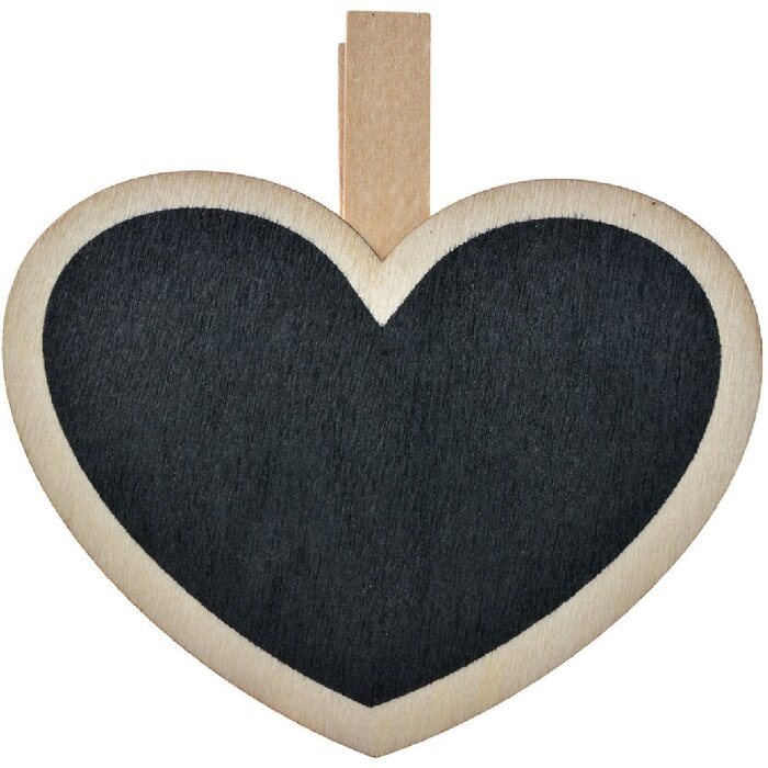 Clayre & Eef 65648 Clip cu tablă din lemn negru maro 8x2x8 cm