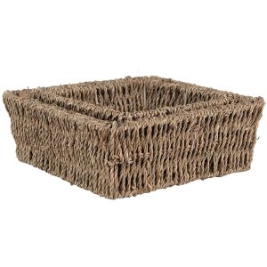 Clayre & Eef 65711 Coșuri de depozitare Seagrass Set de 3 Brown Boho Style