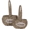 Clayre & Eef 65715 Set coș 2 bucăți Seagrass Flower 20x16/28x16 cm