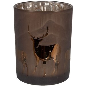 Clayre & Eef 6GL4662 Teelichthalter Braun Hirschmotiv...