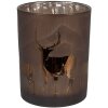 Clayre & Eef 6GL4662 Teelichthalter Braun Hirschmotiv Ø 10x12 cm Landhausstil