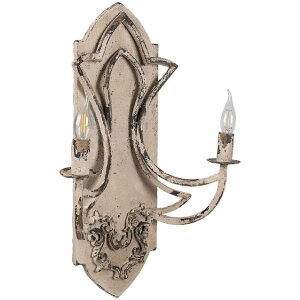 Clayre & Eef 5LMP377 Wandlampe 41x17x60 cm Beige-Braun E14 Vintage Patina