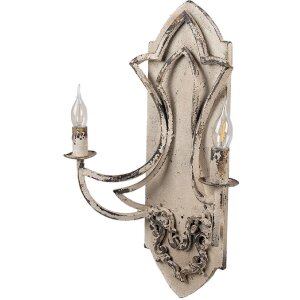 Clayre & Eef 5LMP377 Wandlampe 41x17x60 cm Beige-Braun E14 Vintage Patina