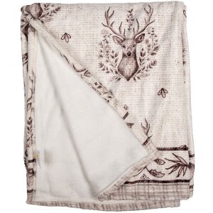 Clayre & Eef GTW60-1 Plaid Bej Maro 130x180 cm Stil rustic