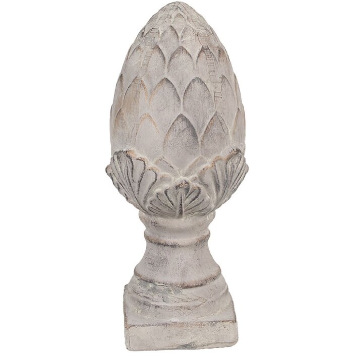 Clayre & Eef 6TE0545M Piatră decorativă de pini gri Ø 14x33 cm