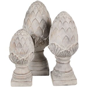 Clayre & Eef 6TE0545M Piatră decorativă de pini gri Ø 14x33 cm