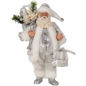 Clayre & Eef 65587 Weihnachtsmann 18x11x28 cm Silber...
