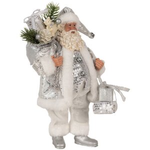 Clayre & Eef 65587 Weihnachtsmann 18x11x28 cm Silber...